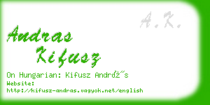 andras kifusz business card